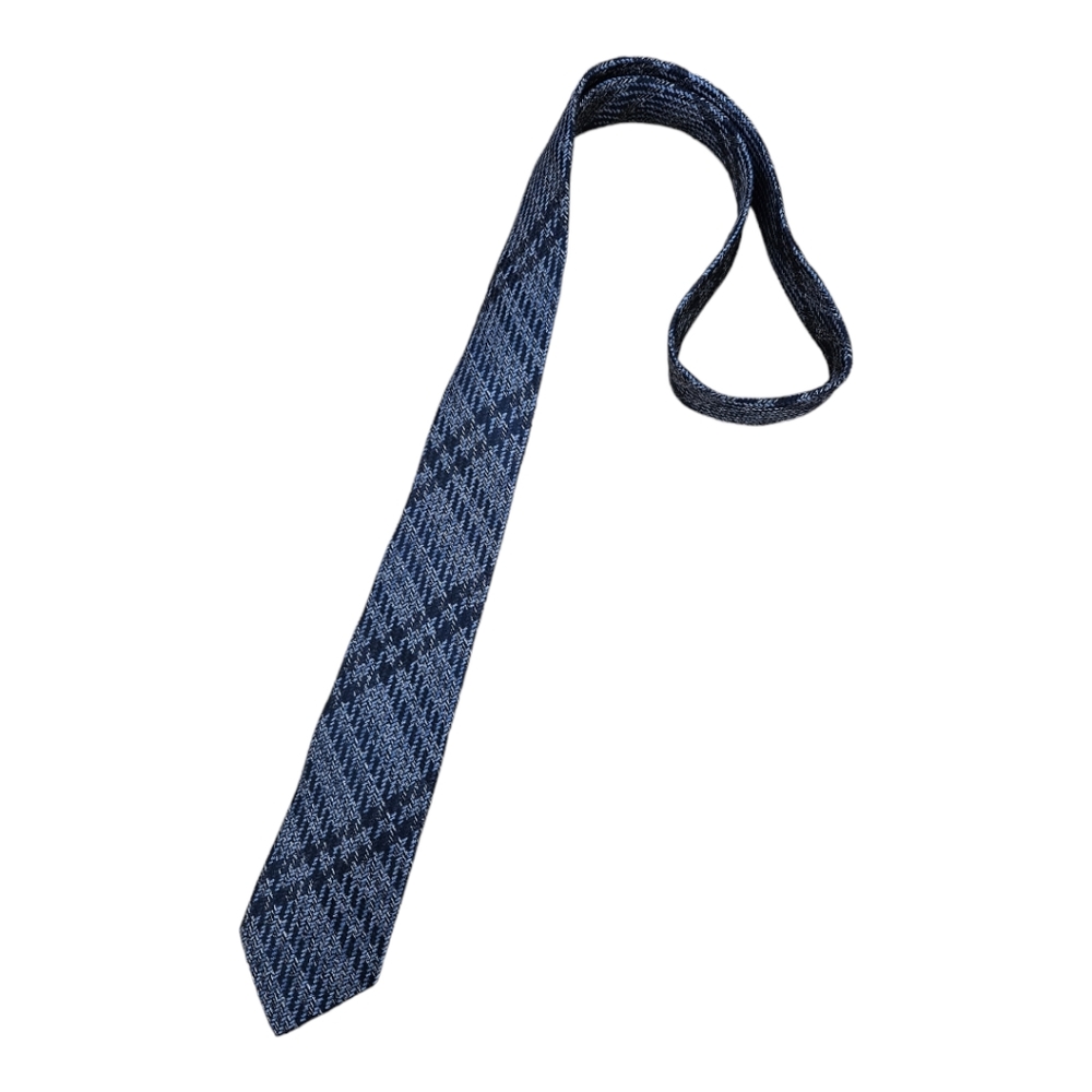 CERRUTI 1881 Blue Geometric Silk DESIGNER Slim Tie FRANCE